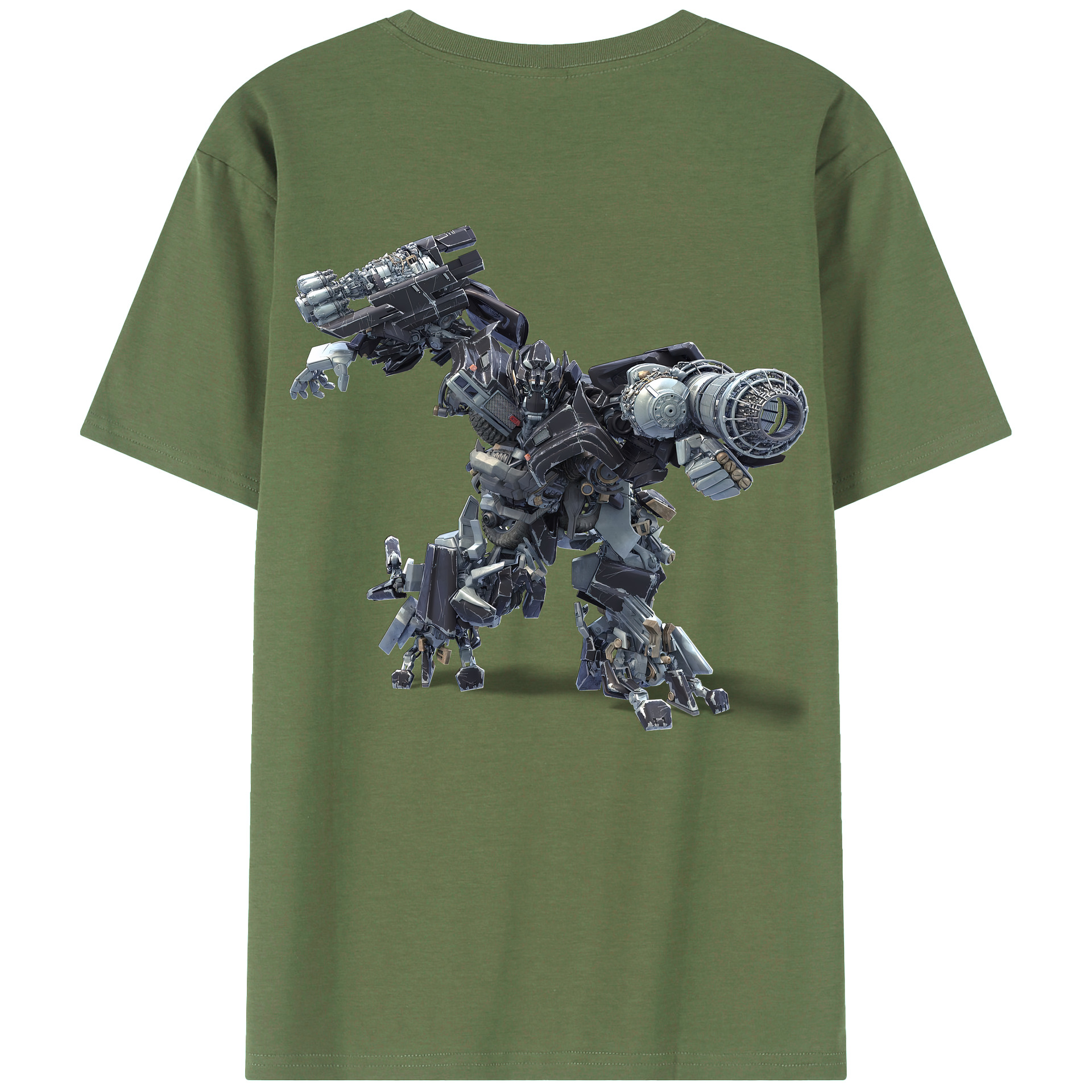 （画像用） Transformers トランスフォーマー 綿100％ メンズ半袖Tシャツ（バックプリント） 通気性
